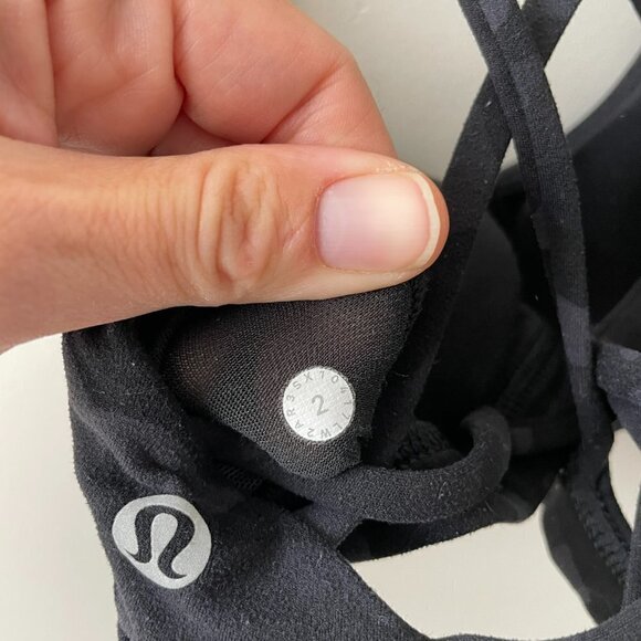 LULULEMON Full Freedom Yoga Bra Sequoia Camo Print Deep Coal Black 2 - Picture 5 of 5